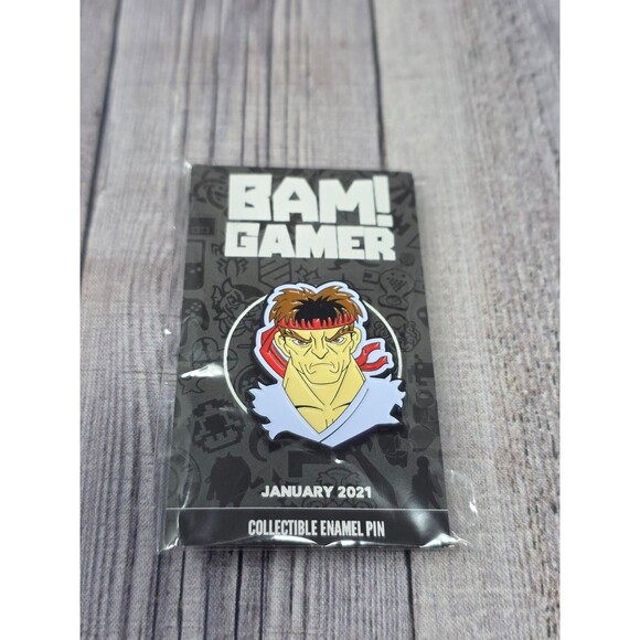 BAM! GAMER January 2021 FAN ART Street Fighter Ryu Limited Release Enamel Pin MT - Picture 1 of 4